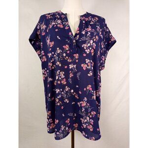 Cynthia Steffe Women's Purple Pink Floral Blouse Size Large
